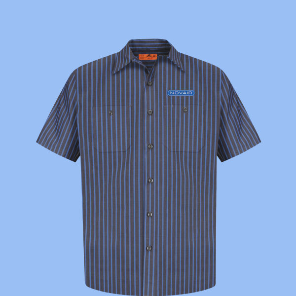 NOVAIR - Short Sleeve Striped Industrial Work Shirt Thumbnail