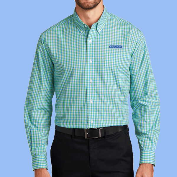 NOVAIR - Long Sleeve Gingham Easy Care Shirt Thumbnail